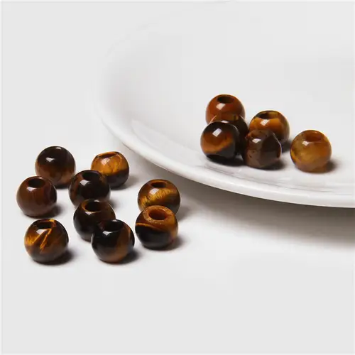 10pcs/Lot 8x14mm 5mm Big Hole Natural Round Jades Jaspe Stone Crystal Spacer Beads Charm Pendant For Jewelry Making Accessories - Image 42