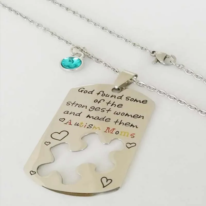 Autism Awareness Keychain Necklace Gifts for Autism Mom , Autism Awareness Jewelry, Autism Puzzle Piece Necklace, Gift for Mom