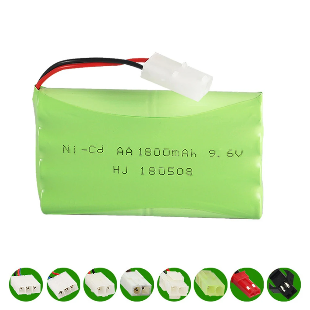 

9.6V 1800mAh NI-CD Battery For Remote control Toys cars boat Trucks Guns accessories 9.6 V battery pack SM/JST/EL-2P/tamiya Plug