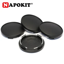 4Pcs Matte Black 68mm Fit 65mm Logo Sticker Car Wheel Center Cap Hubcap Cover Set Wheel Rim Hub Caps Car Styling Accessories