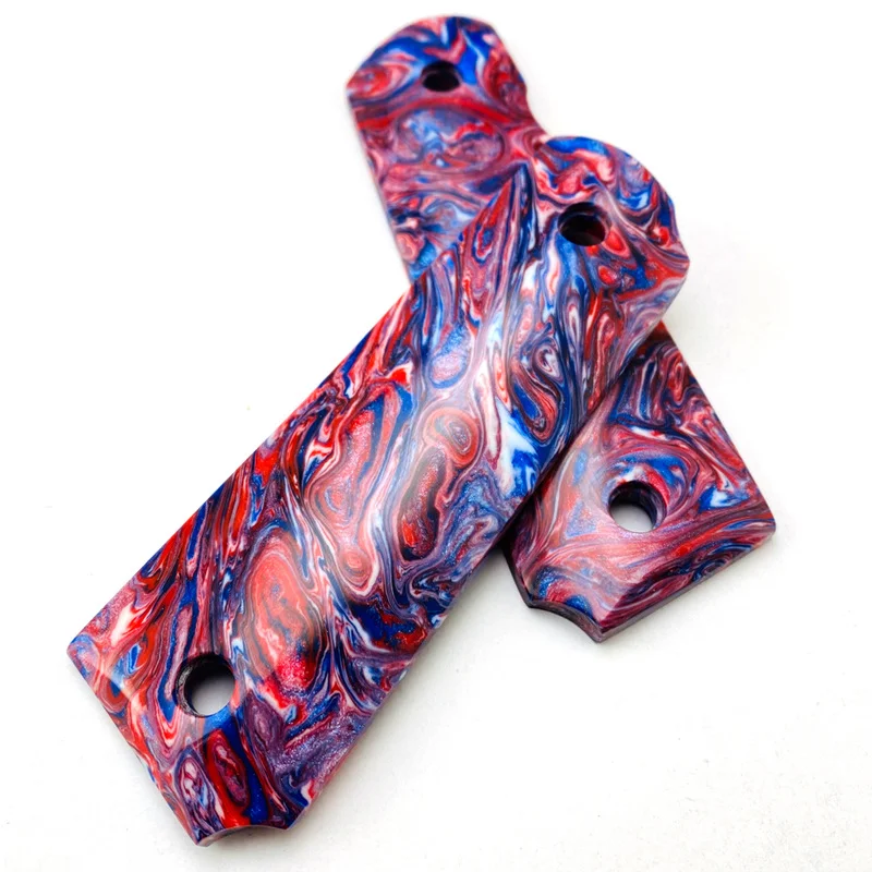 Imagem -03 - Resina Mista Colorido 1911 Apertos Lidar com Remendos Tamanho Completo Cnc Personalizado Faça Você Mesmo Fazer Acessórios Escalas de Haste Material sem Deslizamento Par de