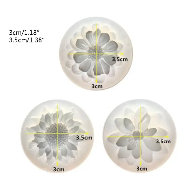 4 Pcs/Set Flower Epoxy Resin Mold Kits Camellia Sunflower Rose Pendant Mold Jewelry Making Tools