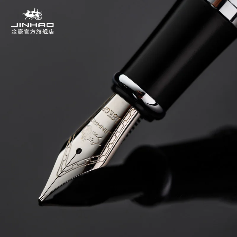 Jinhao X750 Phong Cách Cổ Điển Bạc Kẹp Kim Loại Bút máy 0.5mm Ngòi Thép Không Gỉ Bút Mực cho Quà Tặng Đồ Công Sở Trường nguồn cung cấp