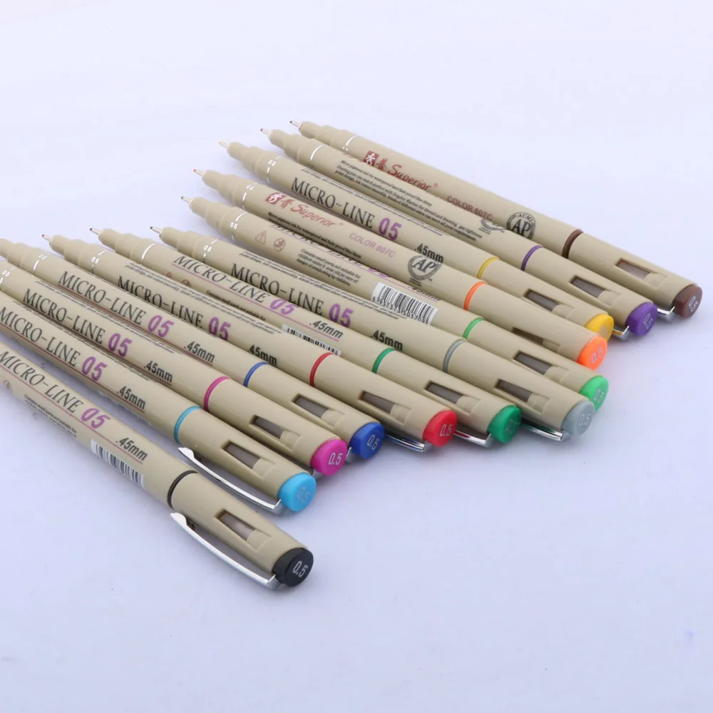 1pc superior Different Color 05mm Needle Drawing Line Micron Pen Art Markers