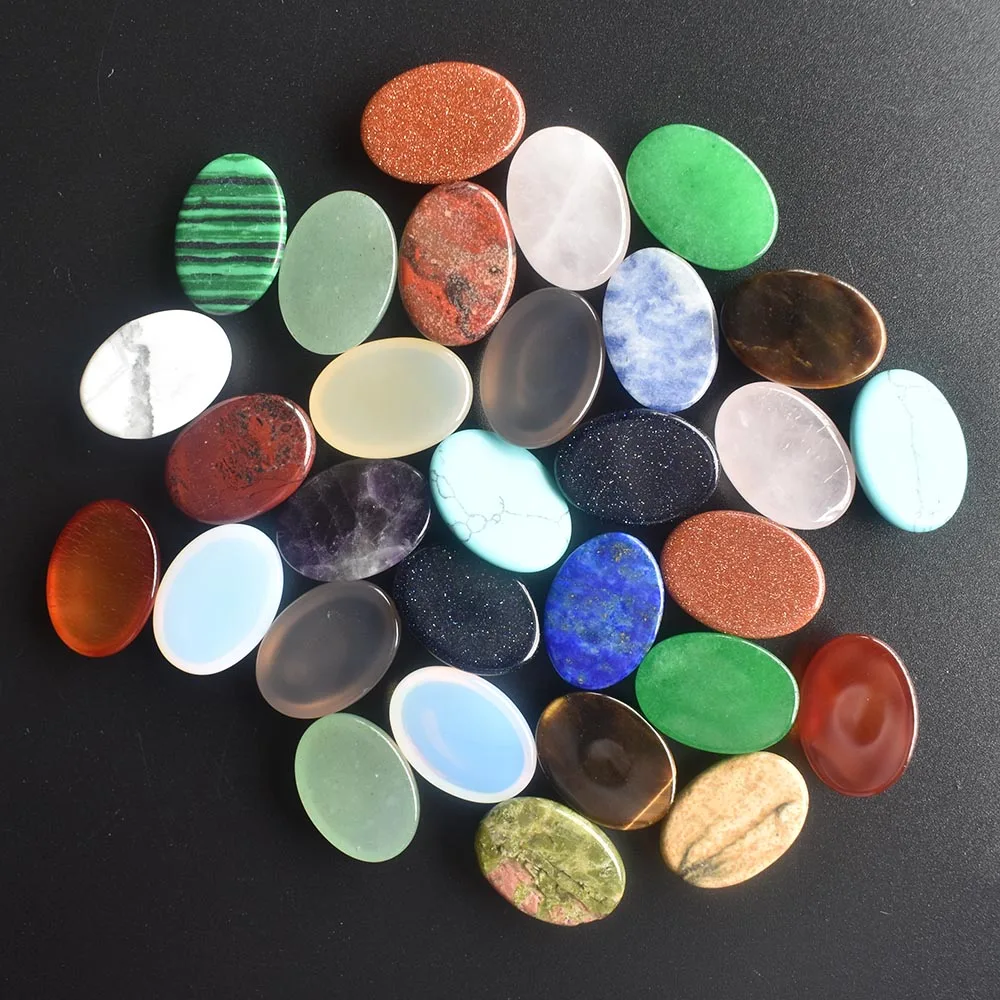 Mode Großhandel 50 Stück/Lot Ovaler Naturstein Gemischter Cabochon 13x18mm Schmuck- & Kleidungszubehör Kostenloser Versand – Detail 3