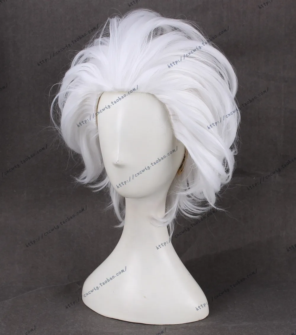 Emiya Short Pure White Slicked-back Hair Game Fate Stay Night Archer Heat Resistant Synthetic Cosplay Wig + Free Wig Cap