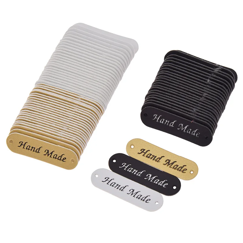 Hand Made Oval Shaped Sewing Craft Artificial Leather Labels For DIY Apparel Bags Supplies Accessories