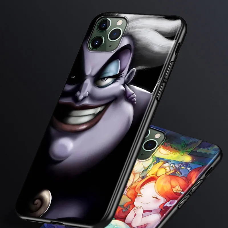 Cover Ursula The Little Mermaid Phone Case For Apple iPhone 15 14 13 12 11 Pro Max Mini XS X XR 7 8 Plus 6 Silicone Black Shell