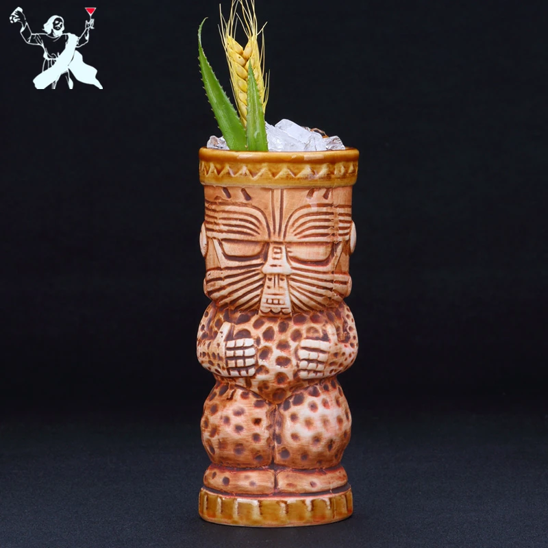 

340ml Ceramic Tiki Mug Creative Porcelain Beer Wine Mug Cup Bar Tool