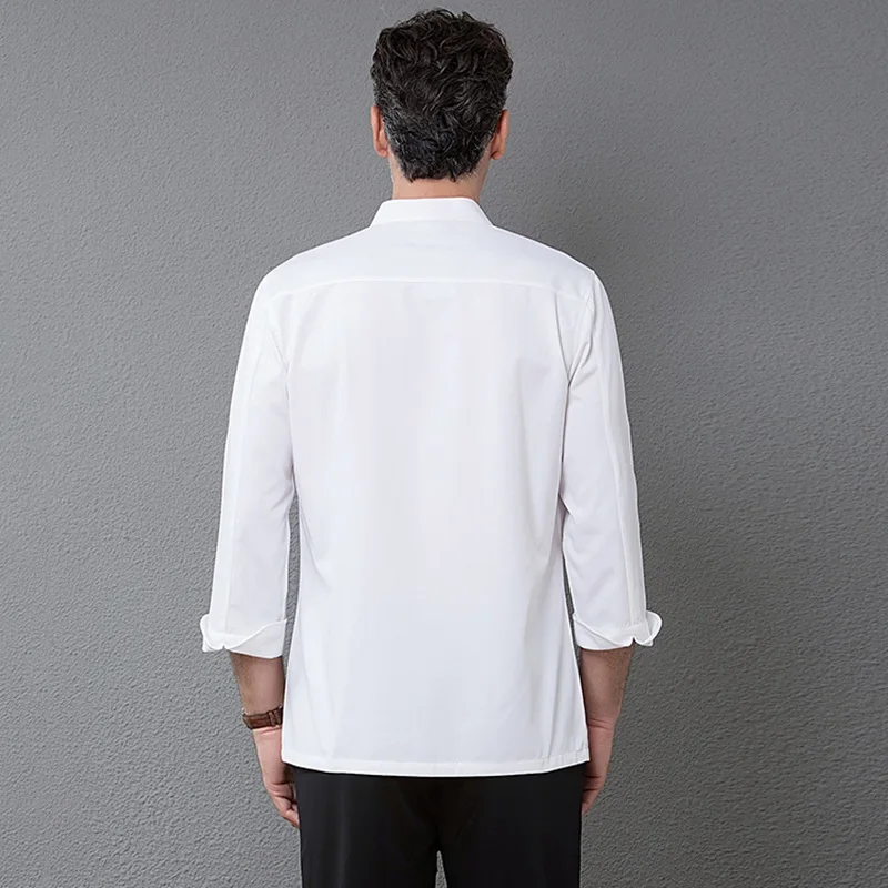 Vestes de chef à manches longues pour hommes et femmes, manteau de Chef de Restaurant de cuisine, veste de chef blanche pour femme, uniforme de
