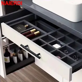 NAIERDI Kartáčovaná zlatá rovná klika na dveře, kliky skříněk z nerezové oceli, černé, kuchyňské knoflíky na skříňky, nábytkové kování 10 nejlepší prodej zlaté úchytky skříněk - №1