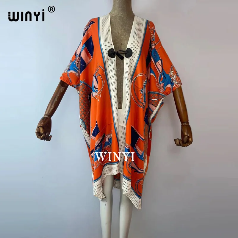 2021 Bikini Cover-ups Beach wear Wonmen kimono cardigan Middle East America Africa bohemia Printed Swim Suit CoverUpTraf Robe