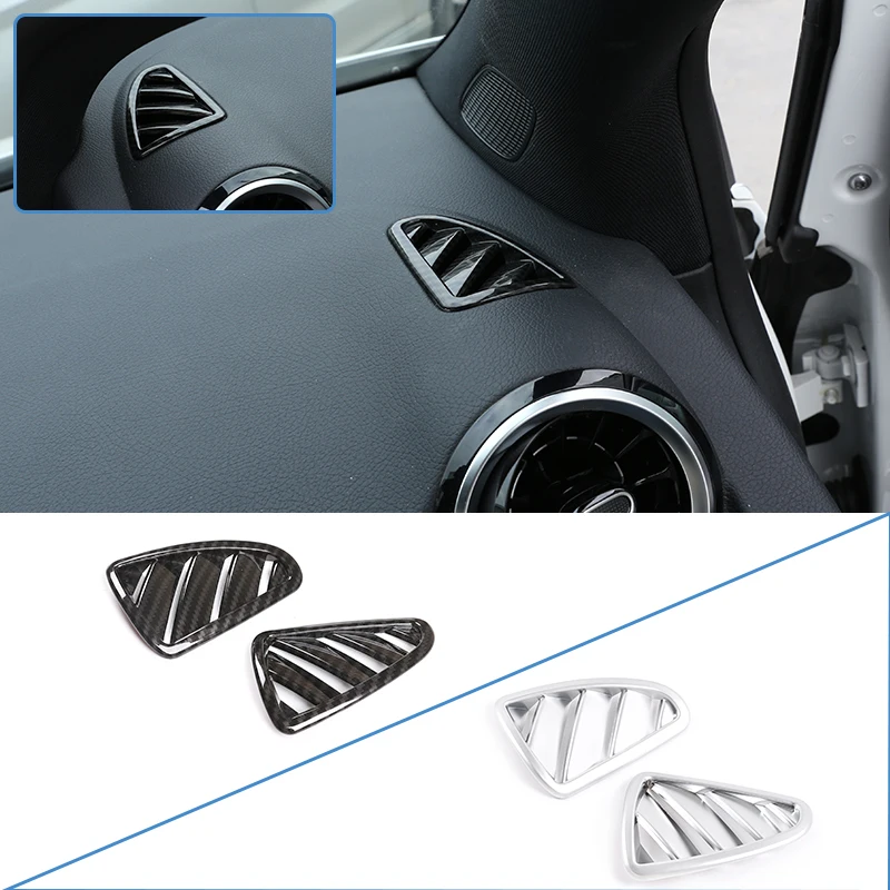 

2pcs Carbon Fiber Style ABS Matt Dashboard Air Conditioning Vent Frame Trim For Mercedes Benz B Class W247 2019-2020 Accessories