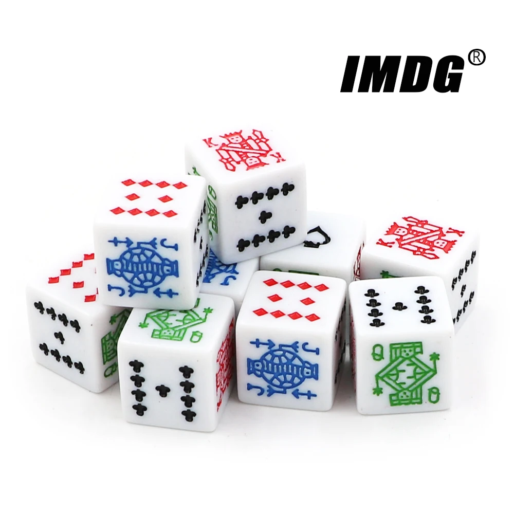 10pcs/pack Carving Dice 16mm Square Corner White #16  High Quality Boutique Poker Dice