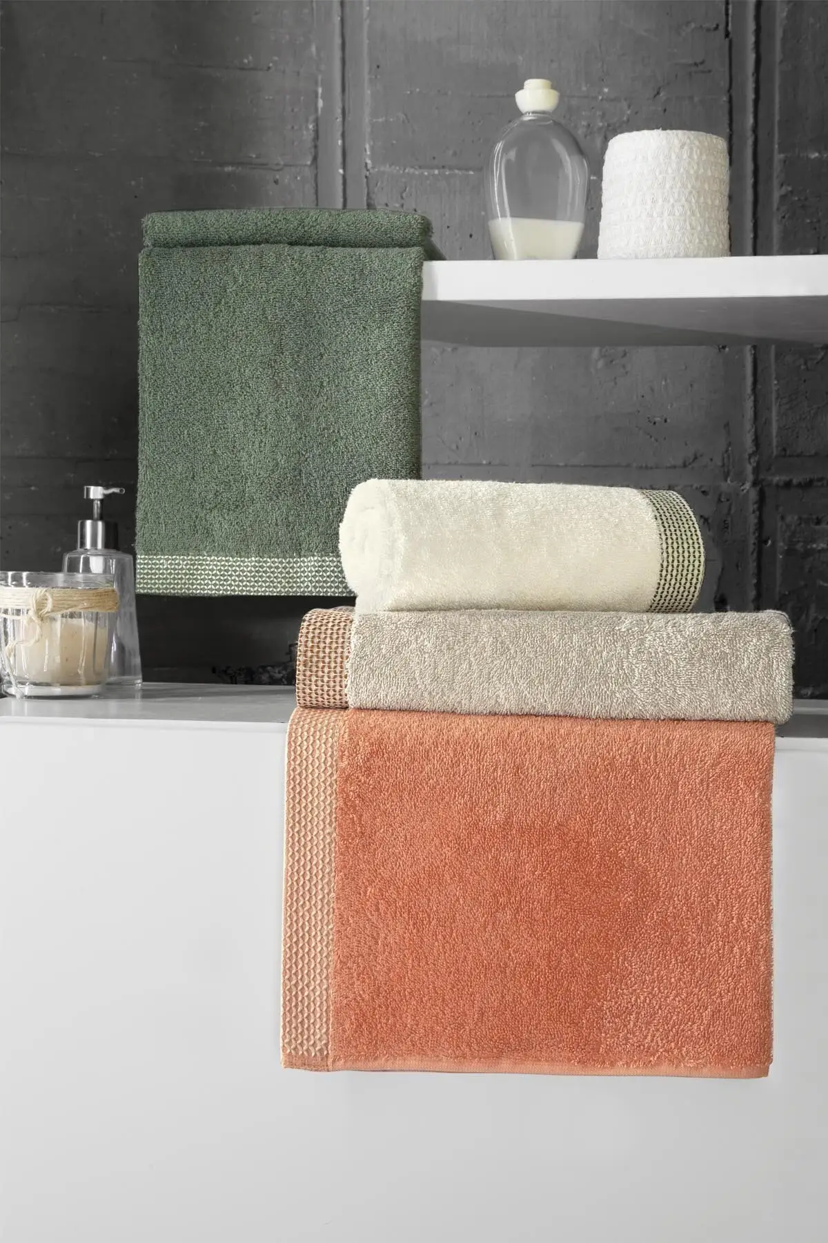 50x90 Cm Biscay 4 PCs Extra Soft Modern Towel High Quality Strong Home Towel Water Absorbent Bath Hand and Face Towel 2021 Trend