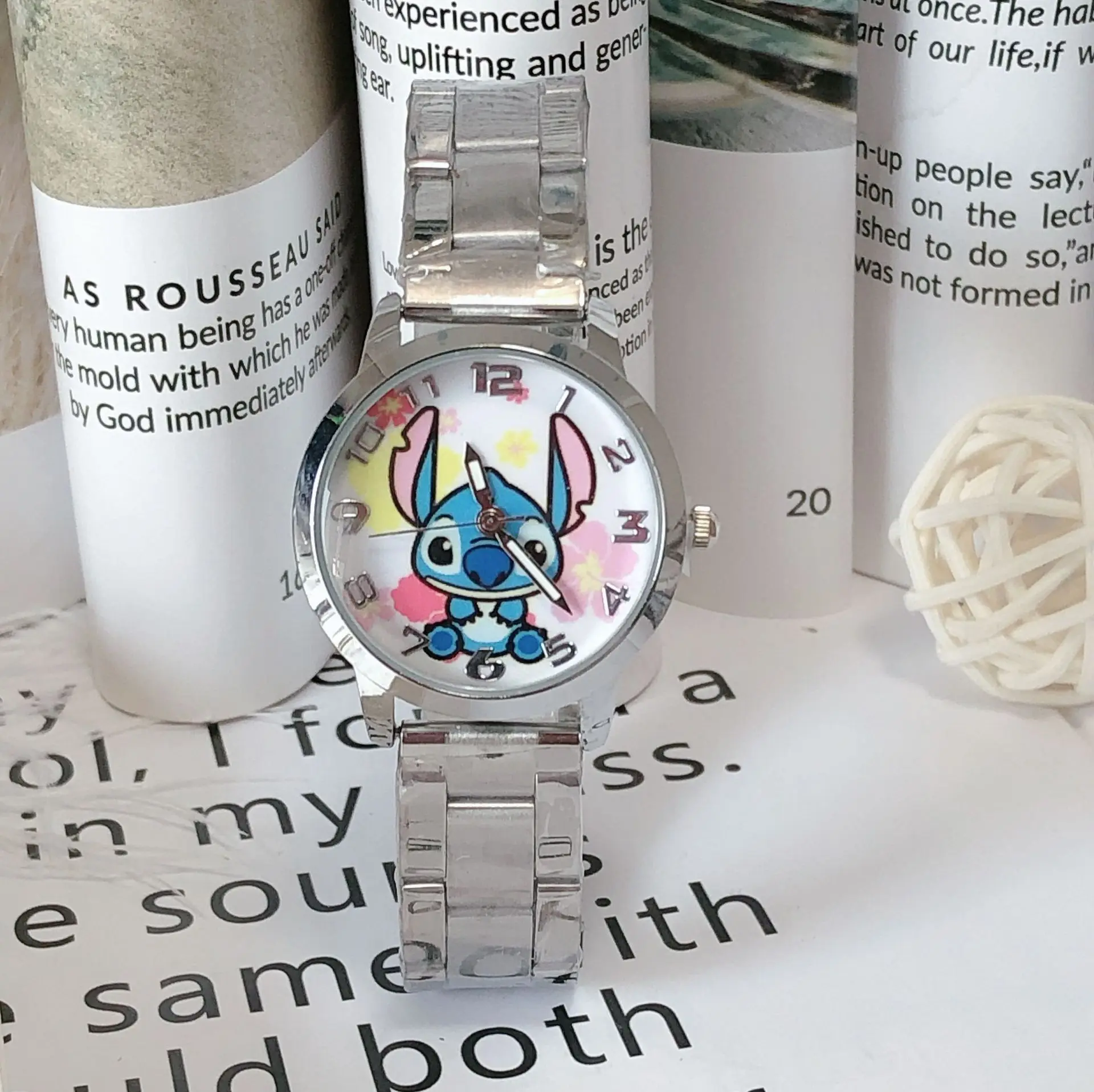 Lilo & Stitch Stitch dibujos animados reloj para niños niño niña impermeable reloj de cuarzo de acero inoxidable reloj de regalo de cumpleaños para