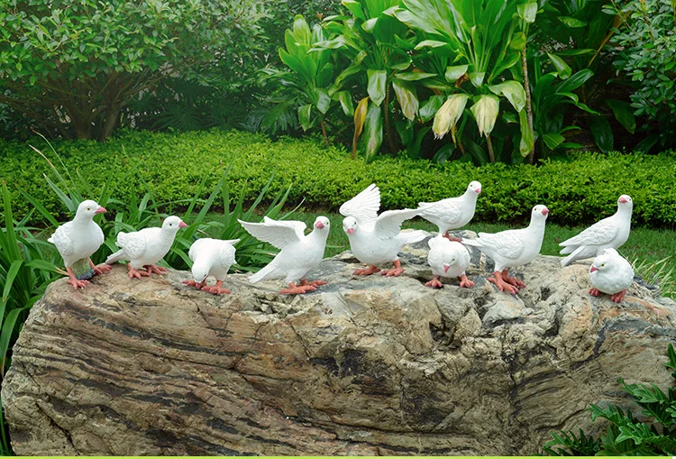 Peace Bird Dove Resin Statue Model - Outdoor Courtyard Landscape Gardening Decoration Lovely Sculpture Gift Figurine