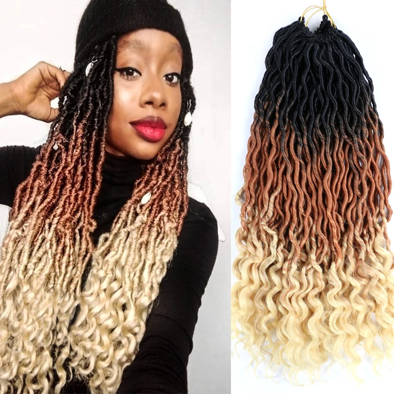 เต็มรูปแบบสีสัน Ombre Faux Locs Crochet Braids Hair Extension สำหรับผู้หญิง24 Strands สังเคราะห์ Braiding ผมสีม่วงสีชมพูสี