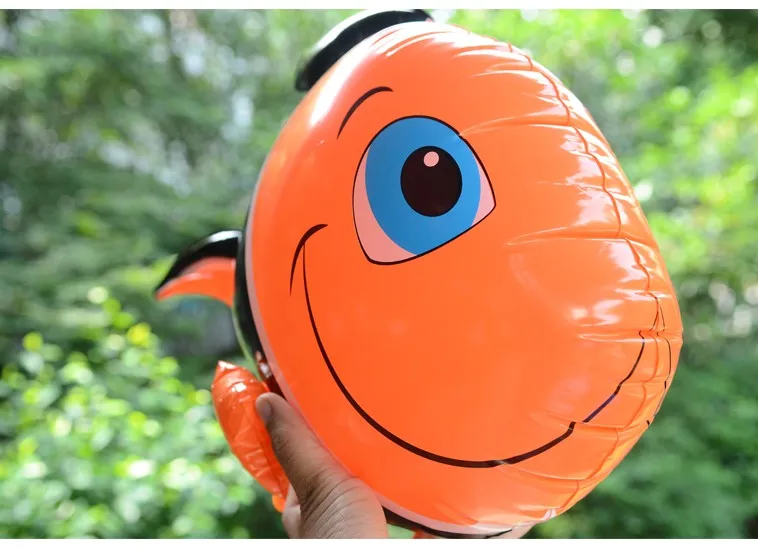 Hewan Tiup Ikan Badut Anak-anak Ikan Badut Dekoratif Tiup Bentuk Hewan Laut Mainan Air Mandi Mainan Taman Kanak-kanak