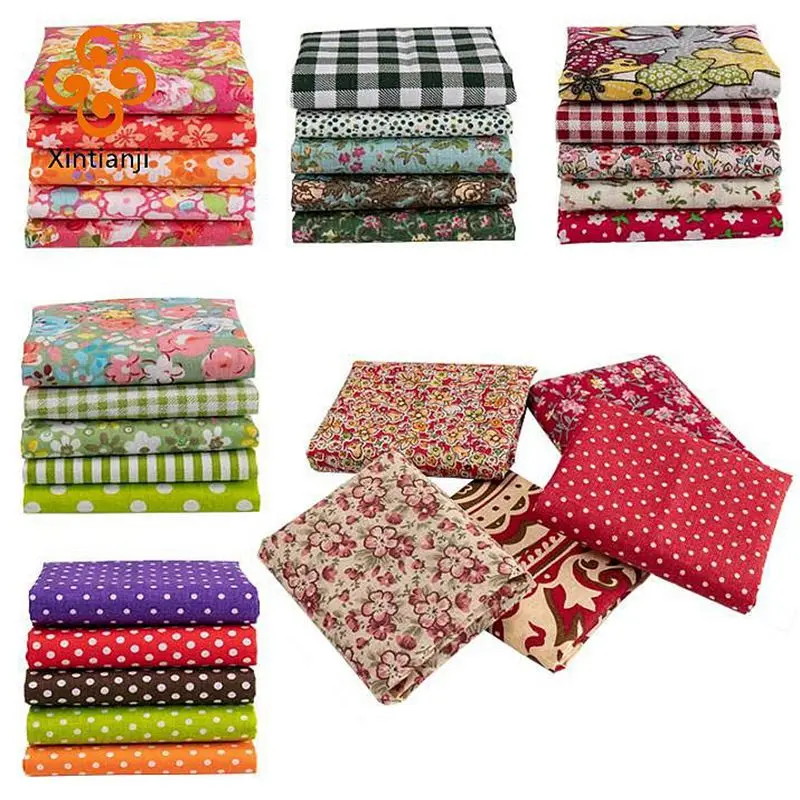 25*25cm /Pc Vintage Printed Patchwork Fabrics Doll Handmade Accessories Floral Cotton Fabrics For DIY Quilting Crafts TJ0537-2