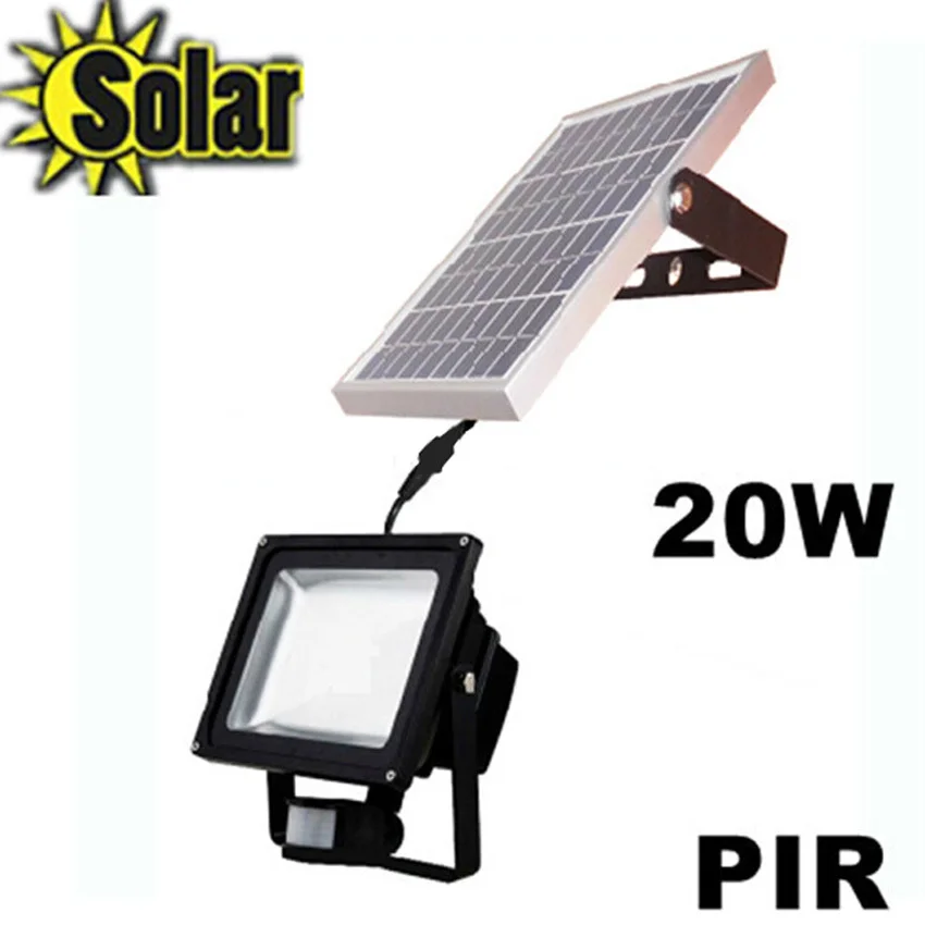 

20W Soloar PIR LED Floodlight Solar Powered Lamp With Motion Detective Sensor Wall Lamp Outdoor Landscape Lighting