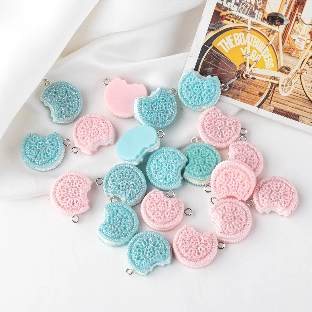 Sansango 10pcs Oreo Biscuits Resin Charms Pendants For Jewelry Making Bracelets Necklace Earrings Making Jewelry Accessories