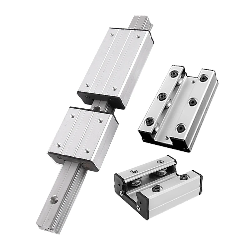 

1/2PC High-Speed External Dual-Axis Core Linear Guide LGD8-Axis Roller Guide with 4/6 Wheels 150-1150mm Slider Rail Bearing