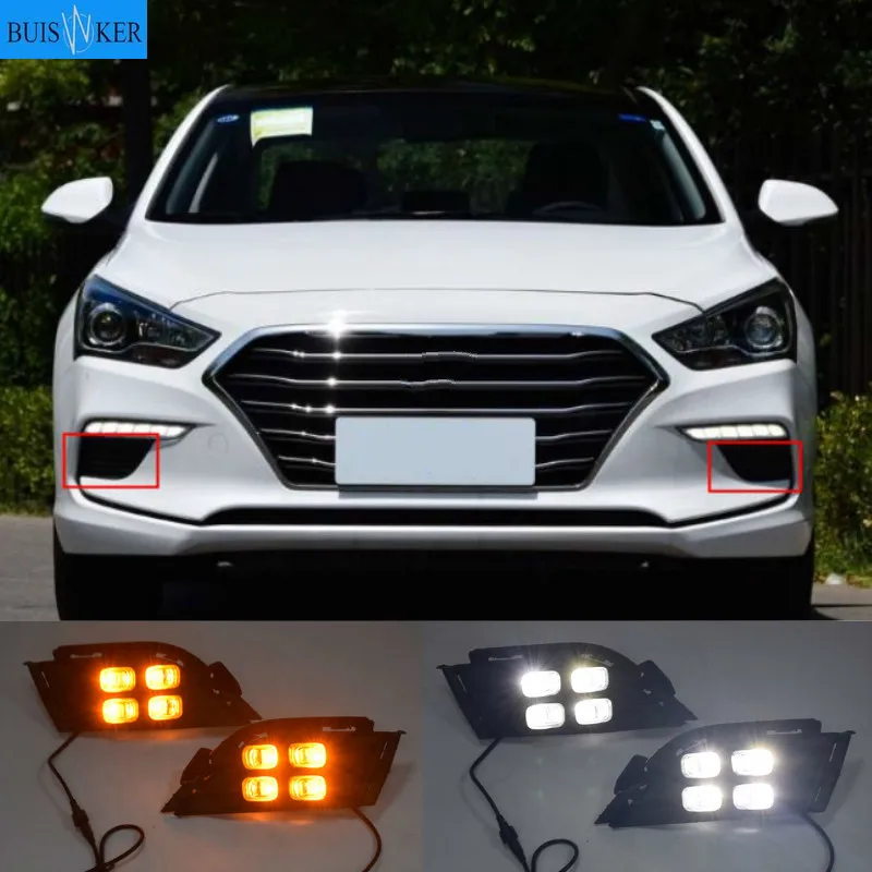 

1Pair For Hyundai MISTRA 2017 2018 2019 LED Daytime Running Light Turning Signal Lamp DRL Day Light Front Bumper Fog Light