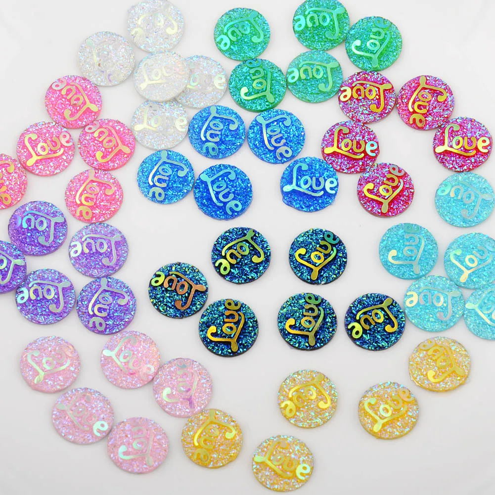 BOLIAO AB Color Rhinestone 40Pcs 12mm (0.47In) Round Shape Mix Color 