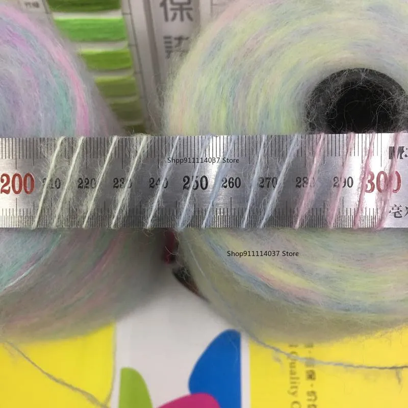 200g Segment barwione przędzy moherowej Rainbow Puffy przędzy DIY ręcznie sweter z dzianiny szal szydełka przyjazne dla skóry dziecko wełna nić