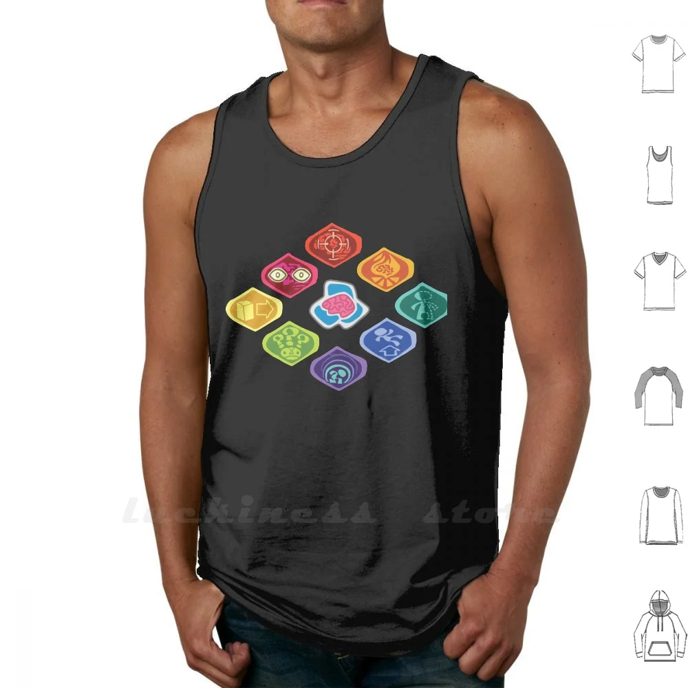 Finally I'M A Psychonaut! Vest Tank Top Cotton Sleeveless Psychonauts Badges Game Games Present Geek Nerd Gaming Gamer Platform