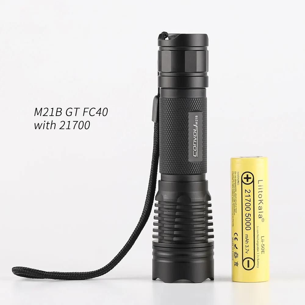 Convoy M21B flashlight with GT FC40 high CRI ,21700 flashlight,with 21700 battery