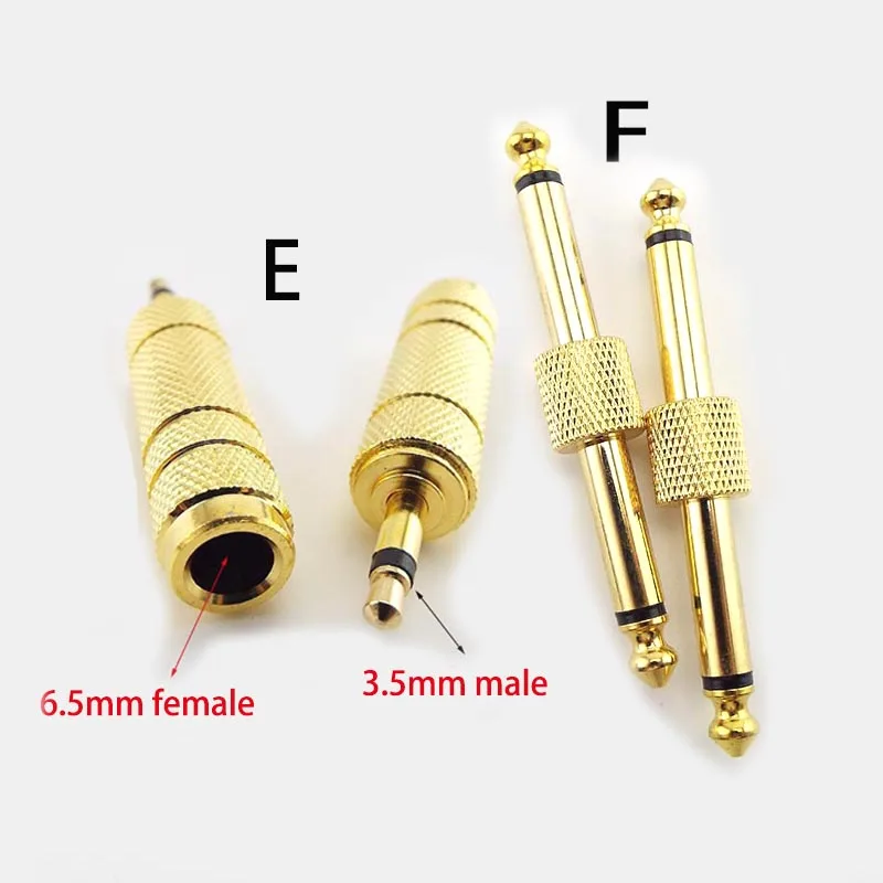 5pcs 6.35mm Plug to 3.5mm Jack Audio Headset Microphone Guitar Adapter 6.5mm Male to 3.5mm Female Converter Aux Cable