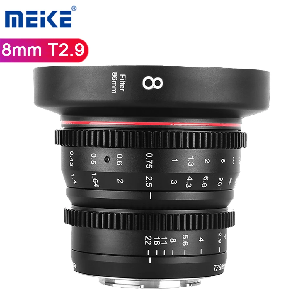 

Meike Cine Lens 8 мм T2.9 для Micro Four Thirds (MFT, M4/3) Mount Olympus Panasonic BMPCC4K Cameras