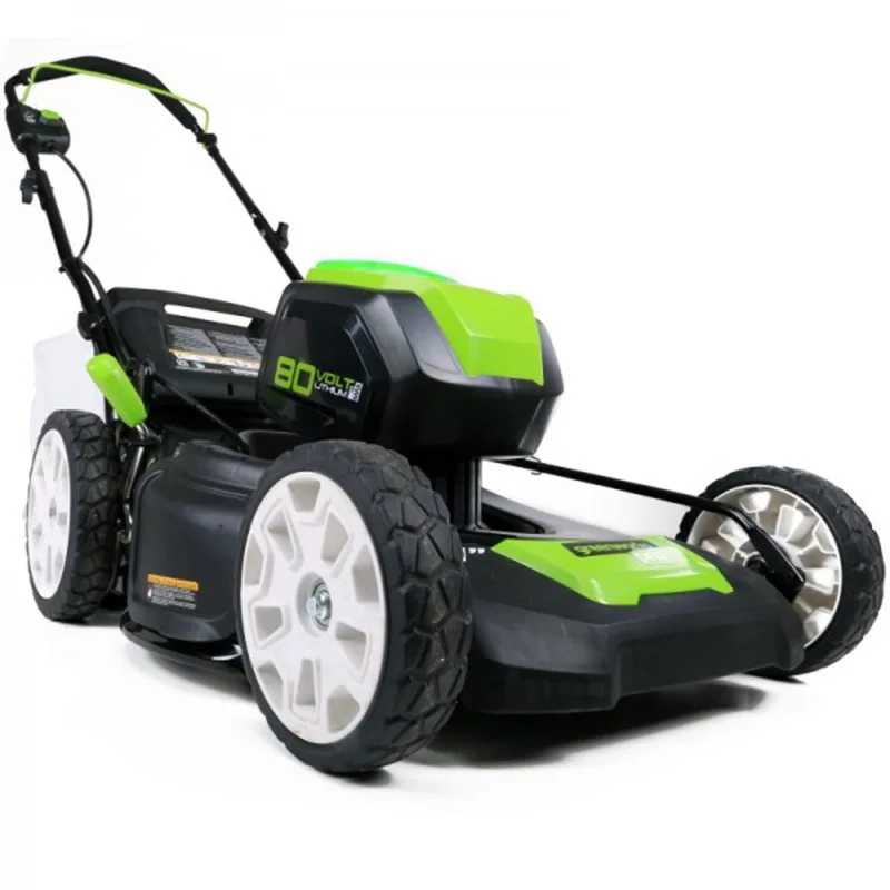 Greenworks 80V Cordless Brushless Lawn Mower steel deck 21inch 3-in-1 Mulch, rear bag, and side discharge with 5.0ah battery