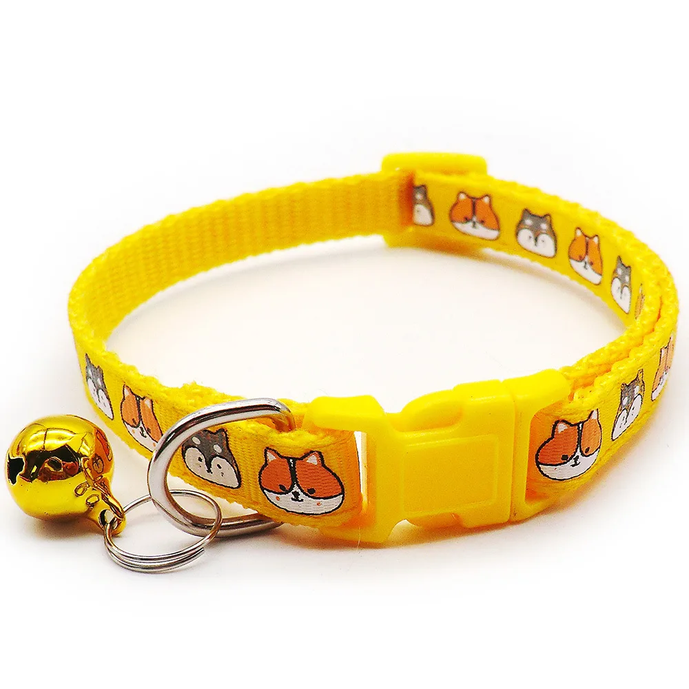 Wholesale 10Pcs Collars With Bell Delicate Safety Casual Nylon Dog Collar Neck Strap Fashion Adjustable Bell Pet Cat Dog Collar