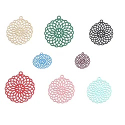 Fiore Della Vita Pendenti E Ciondoli di Rame In Filigrana Stampaggio Pendenti Con Gemme E Perle di Colore Argento 3 centimetri x 2.7 centimetri Per Il FAI DA TE Orecchino Creazione di Gioielli, 10 PCs