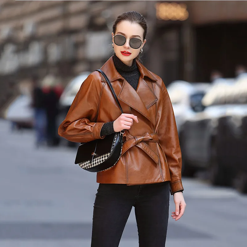 Koreaanse Stijl Nieuwe Vrouwen Turn-Down Kraag Lange Mouw Losse Verstelbare Taille Elegante Jassen Office Lady Fashion Casual Jas