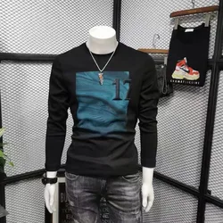 Men's Autumn Long Sleeve T-shirt Cotton Big Size 5XL Embroidered Design Male Fashion Steetwear Casual Clothing