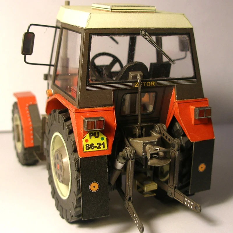 Zetor tchèque/anglais 7745-7211 1:32 Tracteur Origami Art 3D Papier Modèle Papercraft DIY Adolescents Adultes Artisanat Fait Main Jouets ZX-021