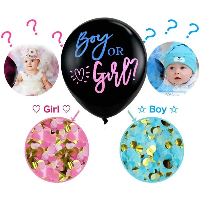 Baby Gender Revelation Confetti Balloon Boys And Girls Party Decoration 36 Inch Round Ballons And Accessories