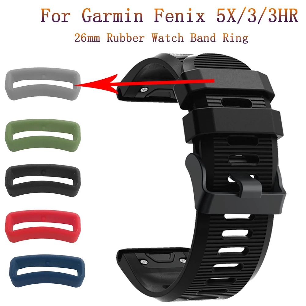 

26mm Strap Loop Ring Classic Silicone For Garmin Fenix 5X/3/3HR 5X Plus Band Keeper Loop Security Holder Retainer Ring Accessory