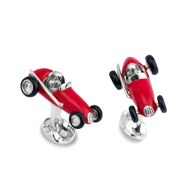 Automobile Design Vintage Car Cufflinks For Men Quality Copper Material Red Color Cuff Links Wholesale&retail