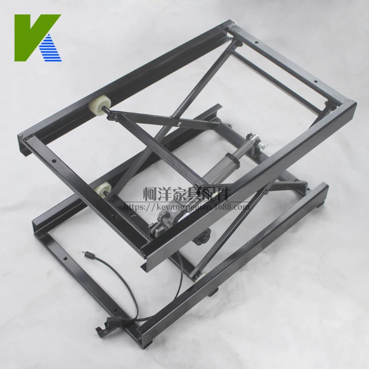 Smart living room home electric lifting iron frame fold wall table bracket