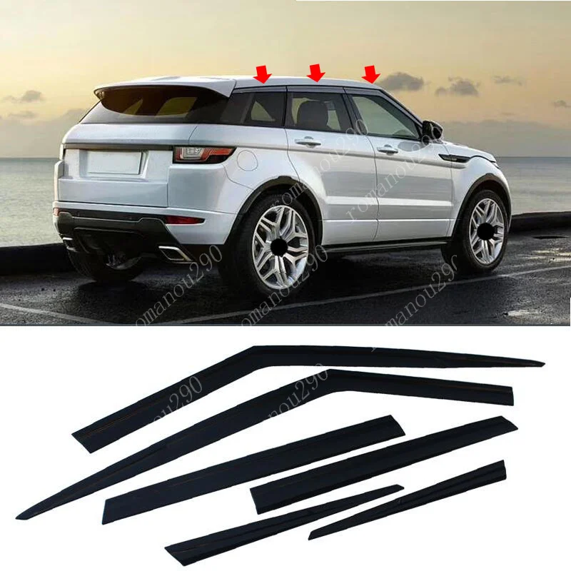 Fits For Land Rover Range Rover Evoque 2012-2019 Black Window Vent Shades Sun Rain Guard Moulding Car Accessories 6PCS