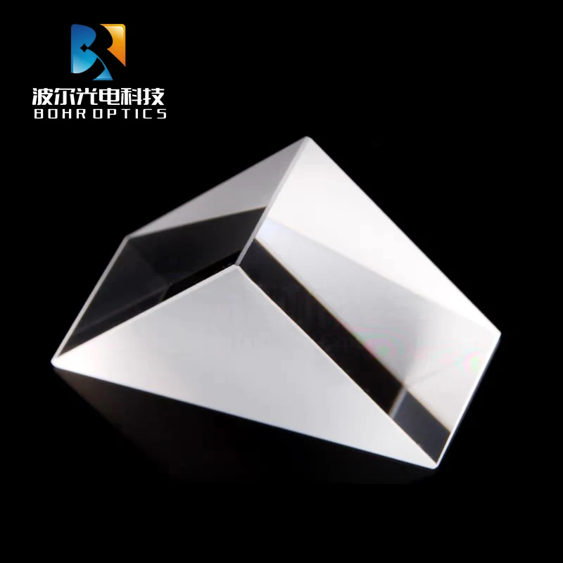 Vidro ótico dos componentes do grau 7*7*7mm (k9) do prisma 45 do ângulo direito de isósceles para instrumentos óticos da precisão nenhum revestimento