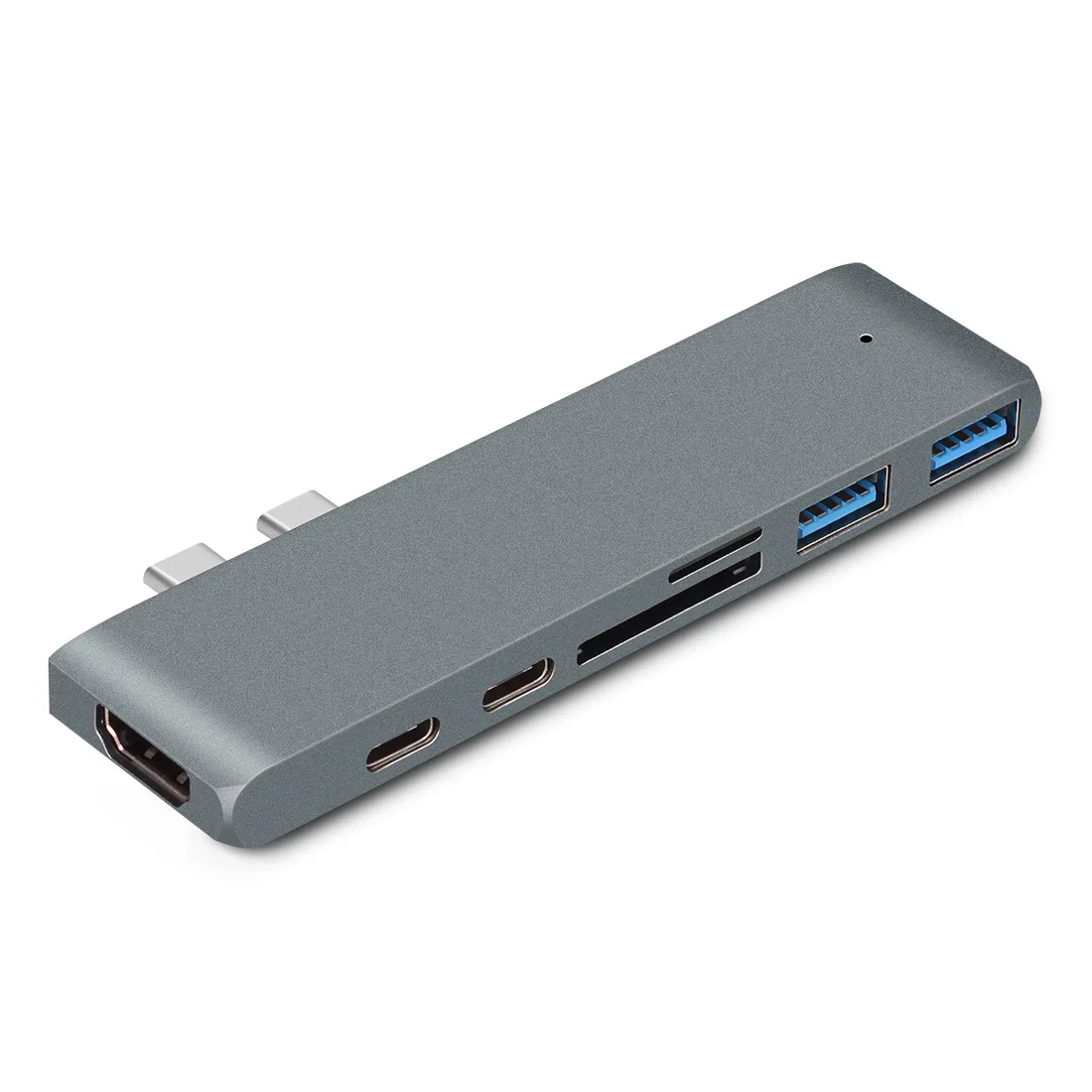 USB C Hub, USB-C Duo 7-In-2สำหรับ MacBook Pro Air, HDMI 4K60Hz HDR 100W PD 40Gbps USB 3.1 Micro SD/SD Card Reader