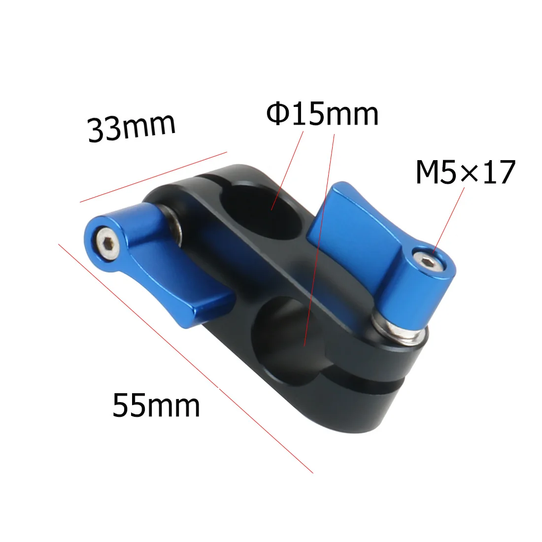 90 Grad rechtwinklig 2 Loch 15 mm Rod Rig Clamp Adapter M5 Schraube für 5D2 5D3 A7S GH4 DSLR Kamera Foto Schulter HandGrip Monitor – Detail 10