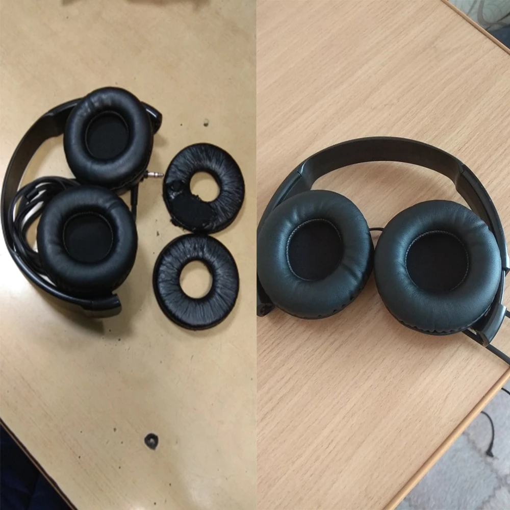 KQTFT جولة الفانيلا 1 زوج من استبدال بطانة للأذن لسوني MDR-ZX310 سماعة الأذن وسادات الأذن غطاء وسادة الكؤوس