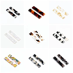 Tortoise Shell Charm,Acetate Acrylic, Thin Bar Rectangle pendant ,Boho ,Leopard Print,Earring Parts,Ohrringe finding-ACE134